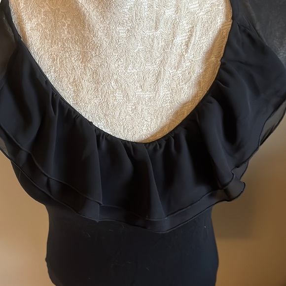 NWT Ann Taylor Sleeveless Top with Chiffon Trim - Picture 2 of 5